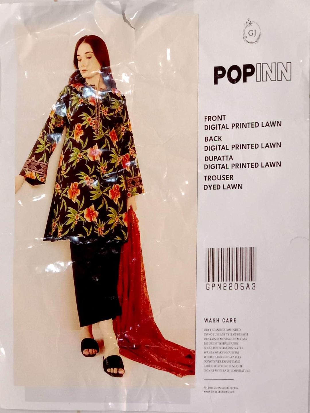 3 Pcs Women's Unstitched Digital Print Suit