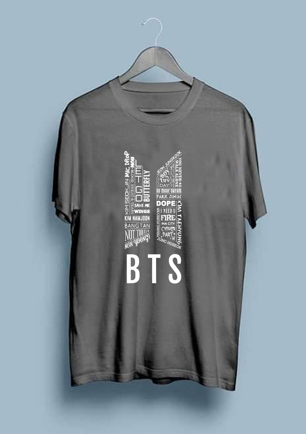 Women Grey Printed BTS T-Shirt Medium to XL