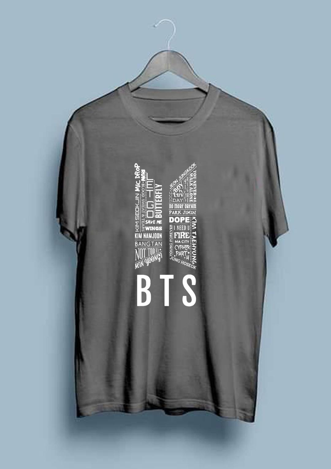 Women Grey Printed BTS T-Shirt Medium to XL