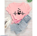 Pink Butterfly Heartbeat Printed Women T-Shirt Medium to XL