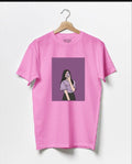 Women Pink Printed Jersey T-Shirt Medium to XL