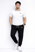 Men Printed Track Suit Set White Black MILANO Polyester